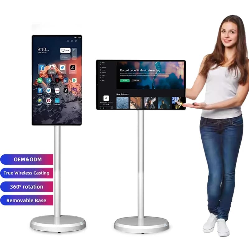 Televisori Smart all'Ingrosso, 4G+64G, Display LCD Portatile da 21,5 Pollici, TV Mobile con Schermo Touch e Supporto