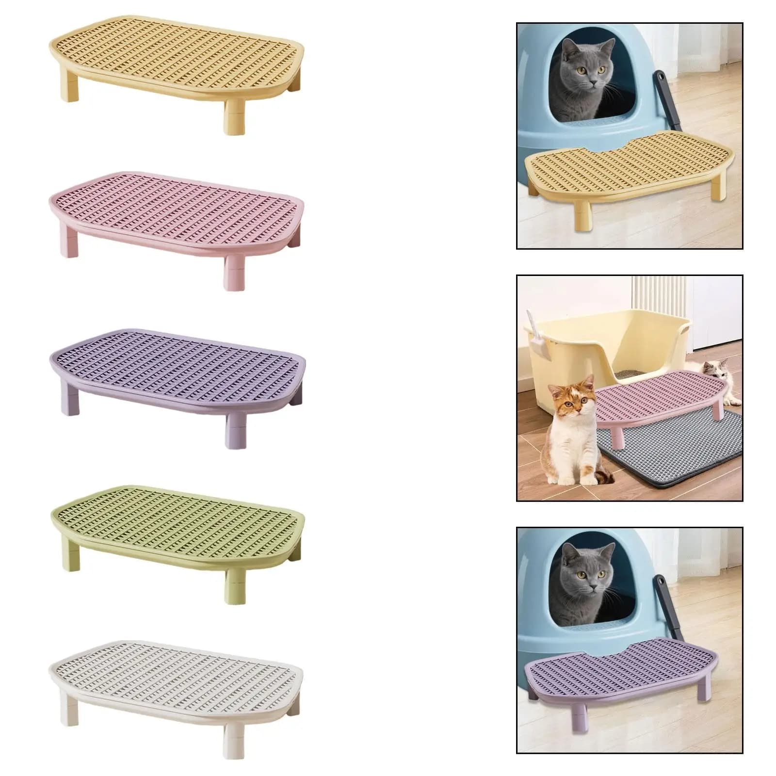 Lettiera per gatti Passo riutilizzabile Materiale premium Tappetino per intrappolare la lettiera per gatti Pedana antiscivolo per casa per gatti in plastica