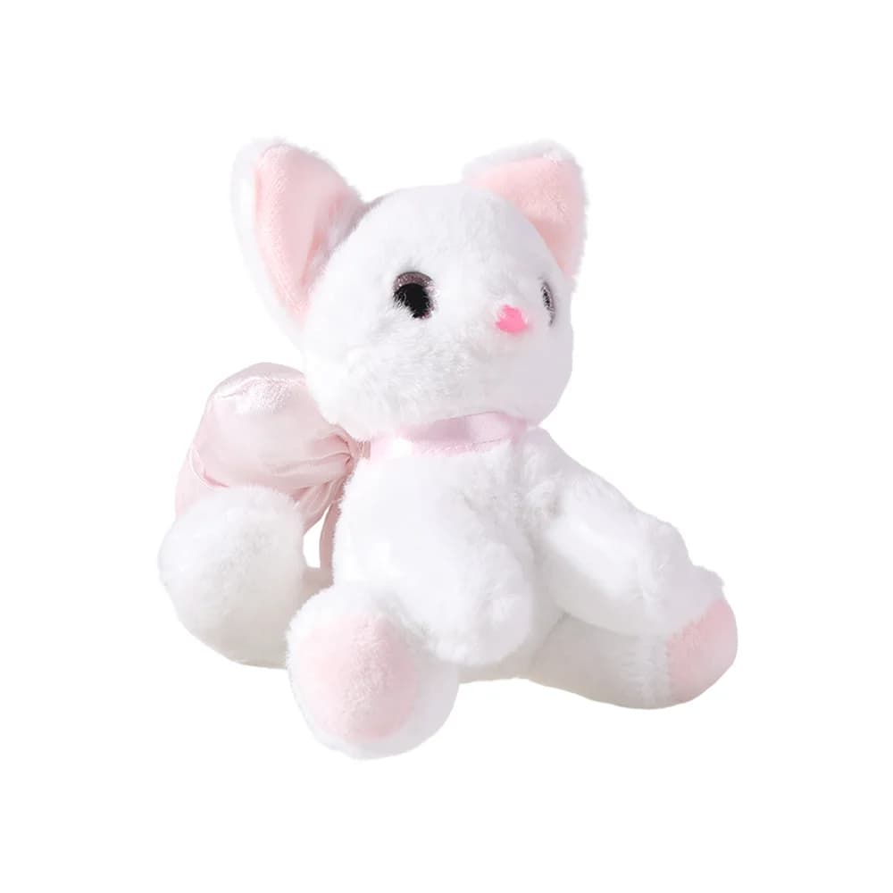Portachiavi Peluche Gatto con Fiocco in Cotone PP, Bambola Morbida, Portachiavi Gattino, Collezione Ins, Bambola Imbottita, Decorazione per Zaino