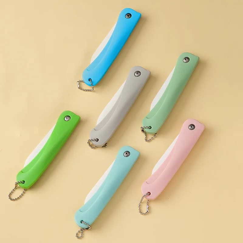 Ceramic knife, Compact kitchen tool, Foldable Chain knife, Multifunctional Ceramic knife for Fruit
