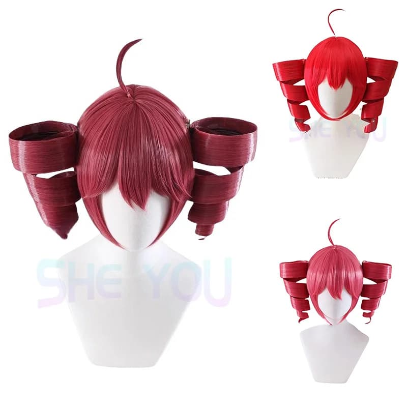Parrucca Anime Kasane Teto Cosplay donna parrucca coda di cavallo rossa carina parrucca Teto per capelli resistenti al calore protezione parrucca gratuita