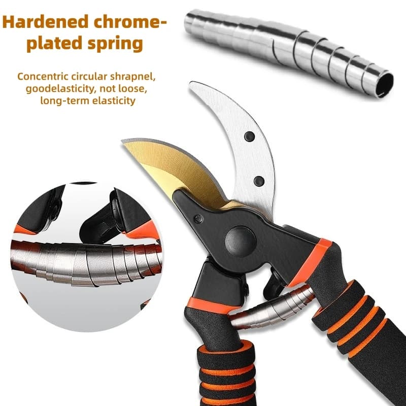 Professional Carbon Steel Power Scissors Resistant with SK-5 Sharp Blade, Shaft Shears, Garden Tools for Home and Garden