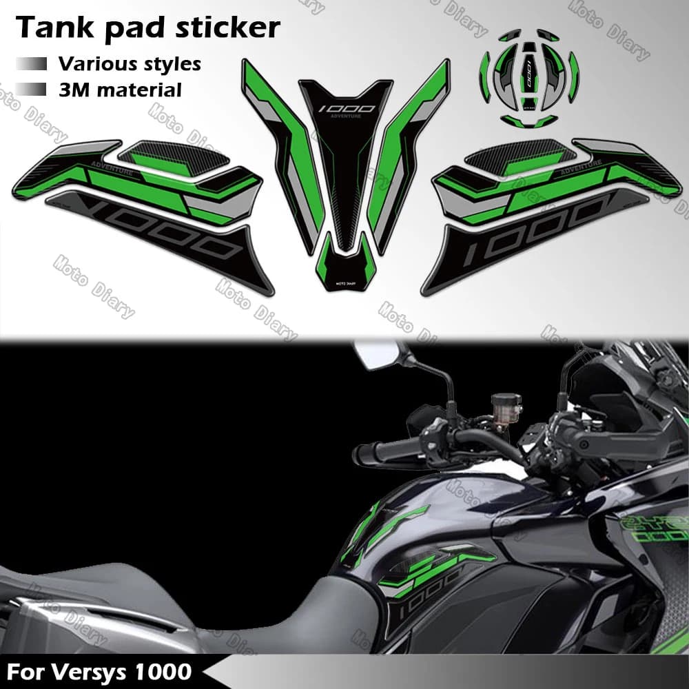 3D Relief of Carburet Armed Tank Wall decal Gas cap Oil Decalcomania Protection Cover Waterproof for Kawasaki versys 1000 VERSYS1000 versys 1000 if