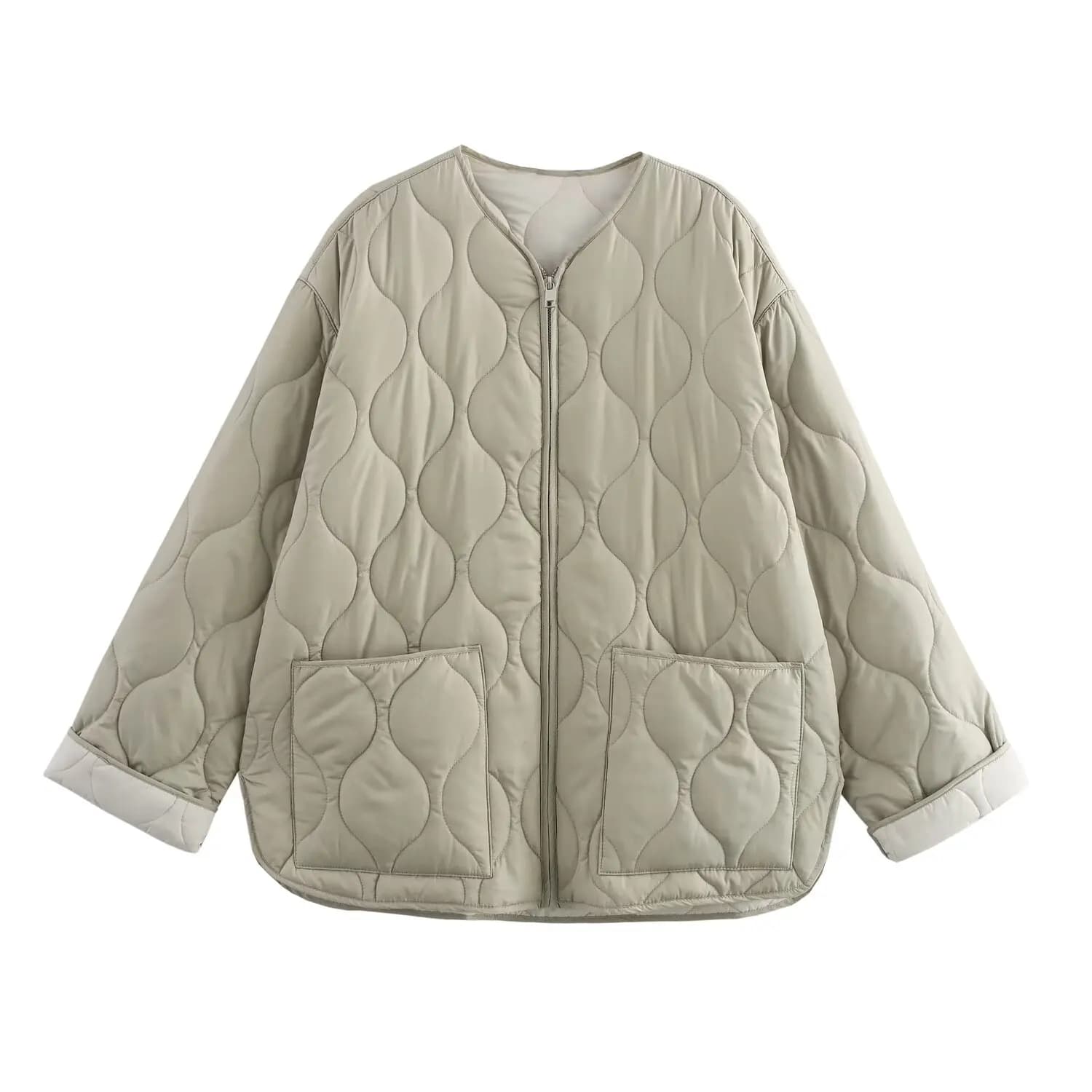 Nuovo abbigliamento donna stile europeo e americano moda semplice e Versatile giacca in cotone sciolto con cerniera a maniche lunghe