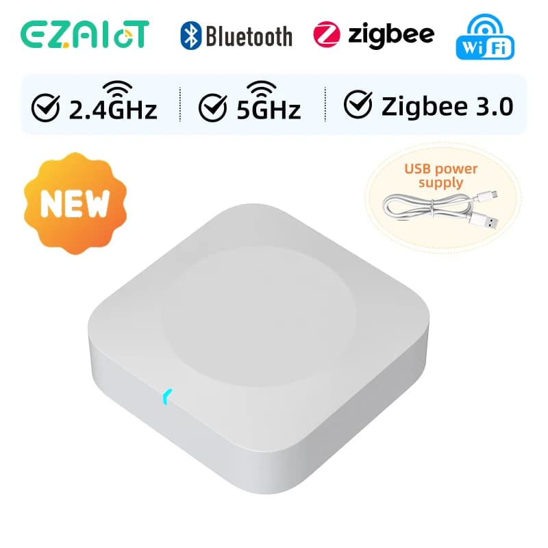 Gateway Multimodale Tuya Dual-Band 2.4G 5G WiFi Zigbee BLE Sigmesh Hub, Controller Wireless, Ripetitore Smart Home Automatico, Compatibile con Alexa