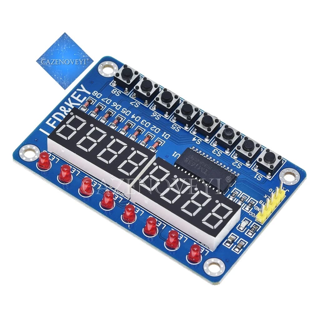 1 pc TM1638 key display module for AVR Arduino new 8-bit digital LED tube WAVGAT 8-bit