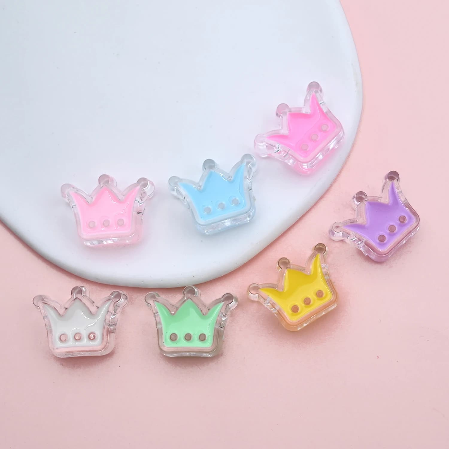 20x24mm Crown Shaped Acrylic Beads Loose Spacer Beads For Jewelry Making Diy Handmade Bracelet Necklace Key Chains Accessories