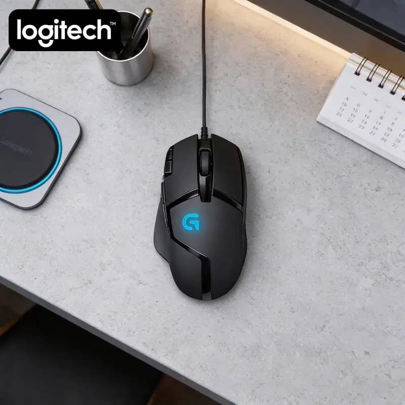 Logitech G402 Wired Mouse 8 Programmable Buttons 20M Clicks Anti-Slip Grips for Work Deadlines and Gaming Sessions
