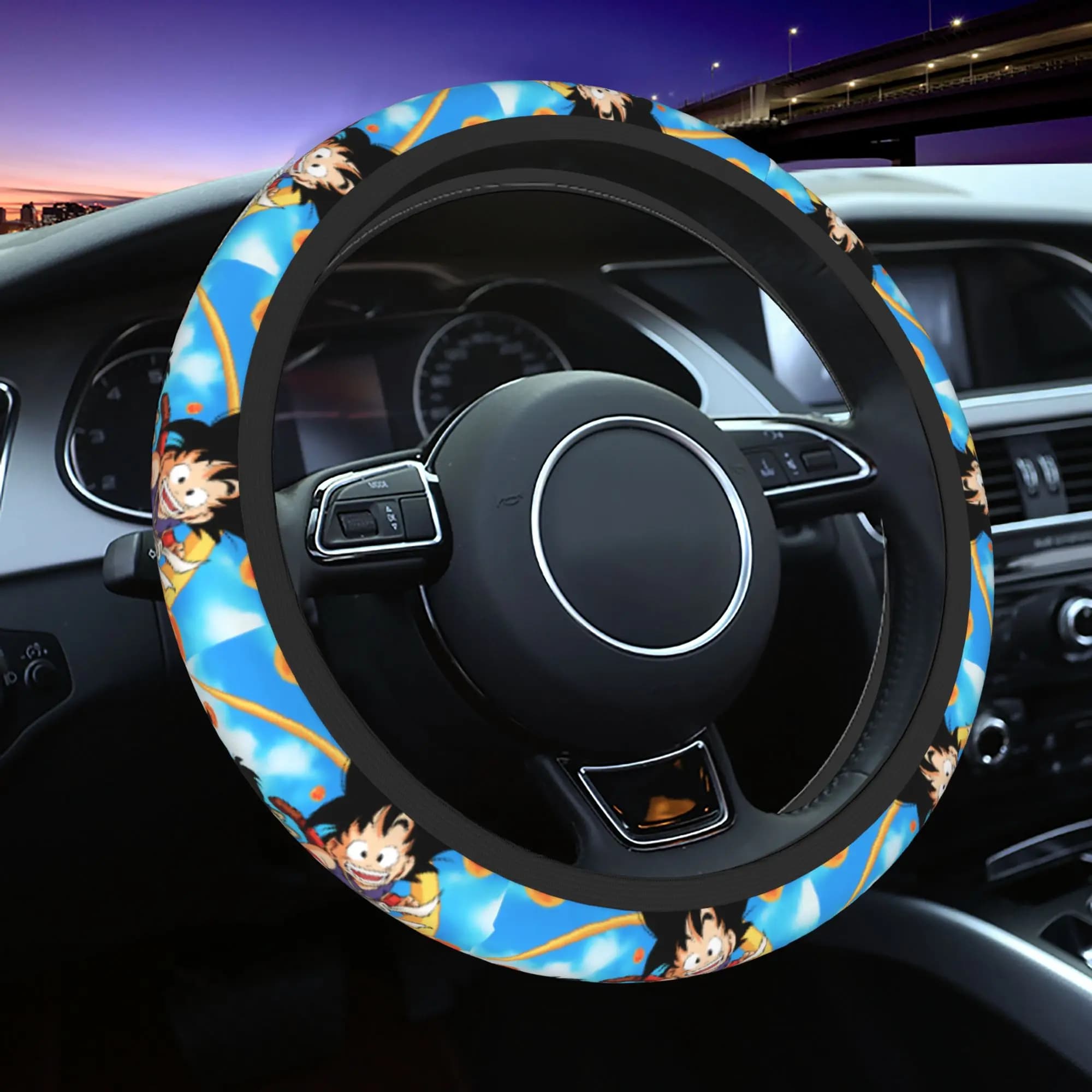 Dragon Ball Adventures with Goku and his friends Car cover 38 cm steering wheel protective cover