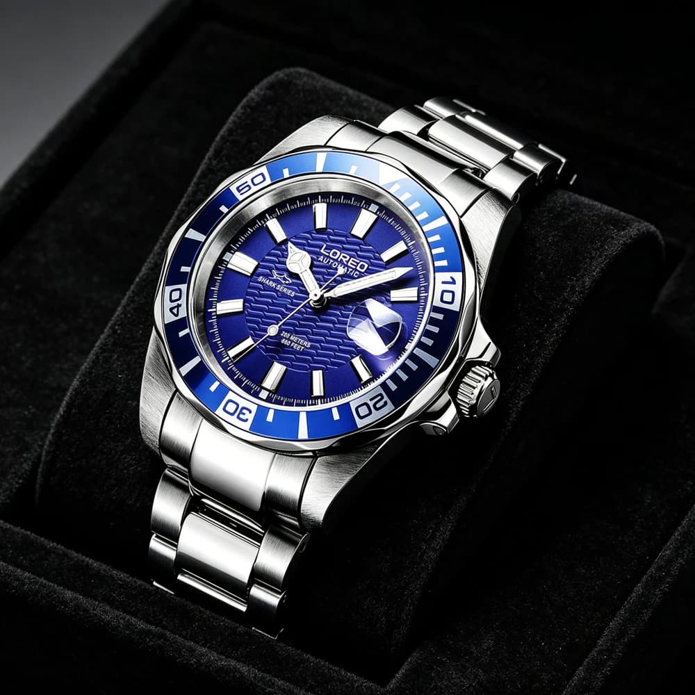 LOREO Diving Series Automatic Mechanical Watch Man 200m Waterproof Wristwatch MIYOTA Sapphire Mirror Luminous Waterproof Watches