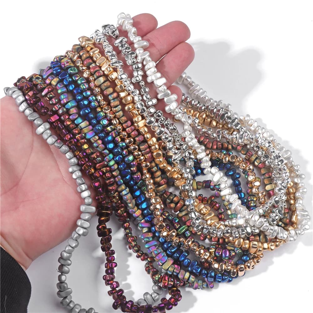 Natural Hematite Irregular Shape Loose Spacer Beads for Jewelry Making DIY Fashion Healing Bracelets Necklace Earrings 5-10MM