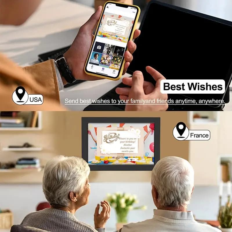 Frameo 10.1 Inch WiFi Digital Photo Frame with Calendar Digital Picture Frame with 1280x800 IPS HD Touch Screen, Good Gift
