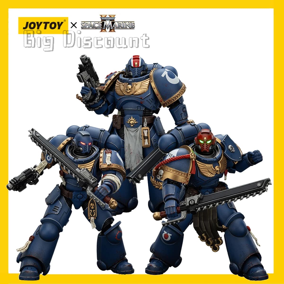 [DISPONIBILE] JOY TOY Action Figure Warhammer 40K 1/18 Ultramarines Lieutenant Titus - Edizione da Collezione & Sergeant Gadriel & Chairon