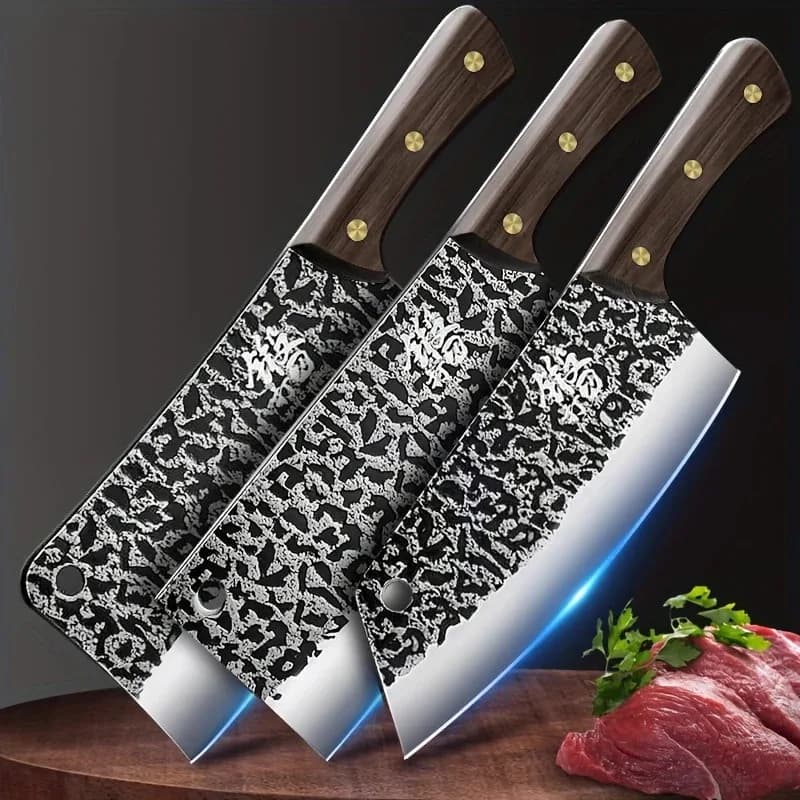 Newly professional kitchen knife in forged steel - Multi-purpose knife with ultra sharp hardness for meat and vegetables