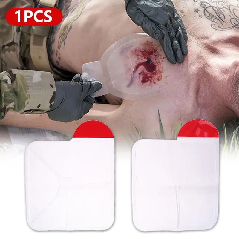 Benda Sigillante Toracica Quadrata Ventilata per Kit di Pronto Soccorso, Strumento Medico di Emergenza per Esterni