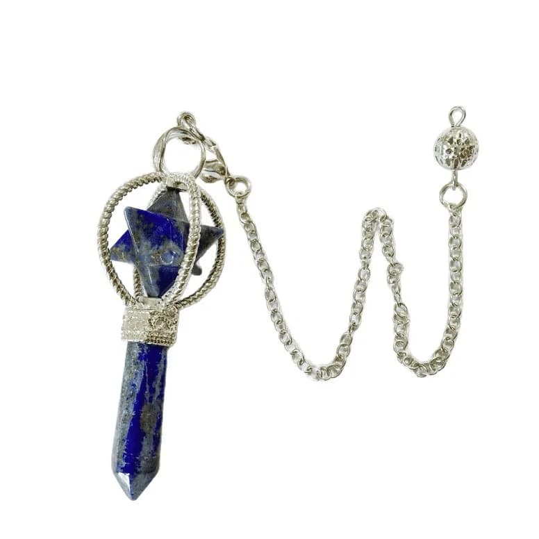 Natural Crystal Pendulum Chain Rose Quartz Hexagonal Cone Obsidian Bullet Cone Pendant Pendulum Reiki Healing Meditation Jewelry