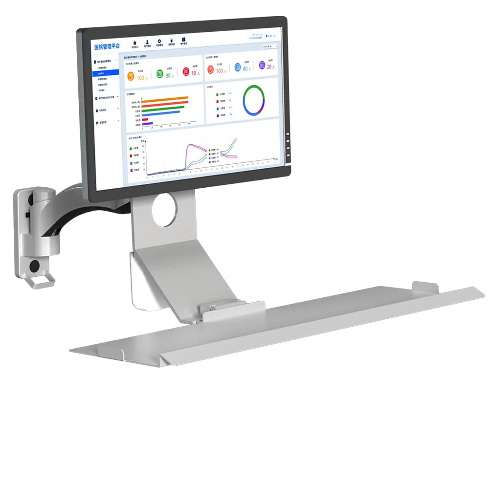 Easy Life Industrial Heavy-duty Wall-mounted Hospital Grade Monitor Stand Aviation Aluminum Alloy Keyboard Tray Medical Use