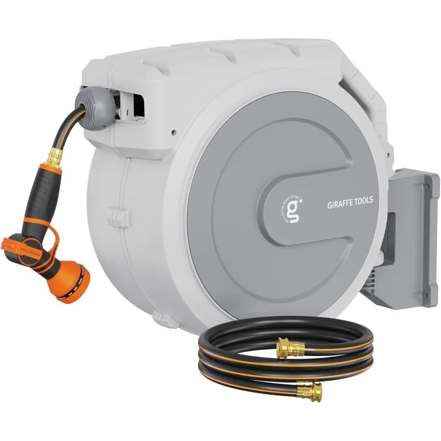 1 2 Inch Heavy Duty Garden Wrap 130 Foot Wall Mounted With 9 Model Nozzle And Flexible Pipe Detachable 180 Swivel