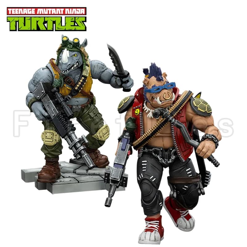 [Pre-ordine] Action Figure JOYTOY Tartarughe Ninja Beebop Rocksteady Versione Ristampa 1/18 Modellino Anime