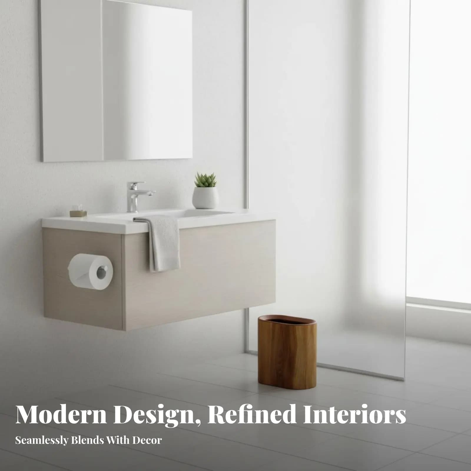 Cestino per Rifiuti Sottile Salvaspazio con Coperchio a Pressione, Bidone Stretto Facile da Pulire, Contenitore Impermeabile per Bagno