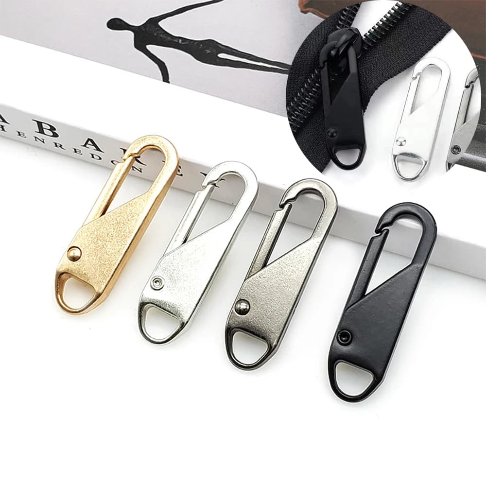 5pcs Fashion Zipper Slider Puller sostituzione del Kit di riparazione della cerniera istantanea per la testa della cerniera della valigia della borsa da viaggio con fibbia rotta