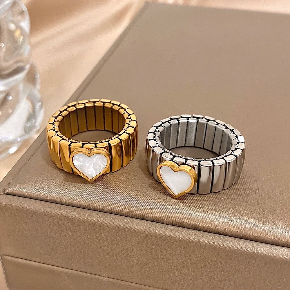 Anelli in acciaio inossidabile regolabili Freetry per le donne Regalo di gioielli con anello femminile impermeabile con strass intarsiati creativi