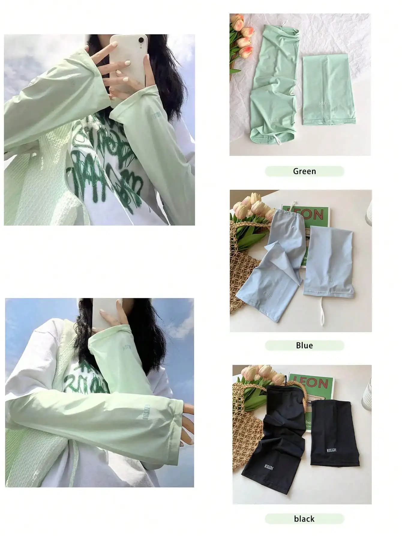 Maniche protettive oversize a tinta unita, casual, per protezione solare, per studenti, sport all'aria aperta, ciclismo, guida, protezione UV estiva, copribraccia elastici traspiranti, festival, campeggio