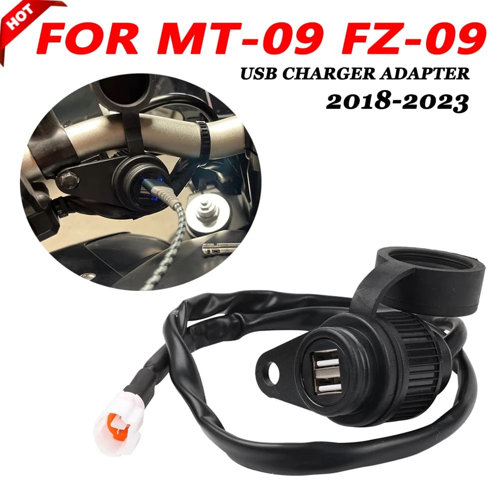 Per Yamaha MT09 SP FZ09 FZ09 MT-09 MT09 2018 - 2021 2022 2023 2024 Accessori Moto Doppio Caricatore USB Spina Presa Adattatore