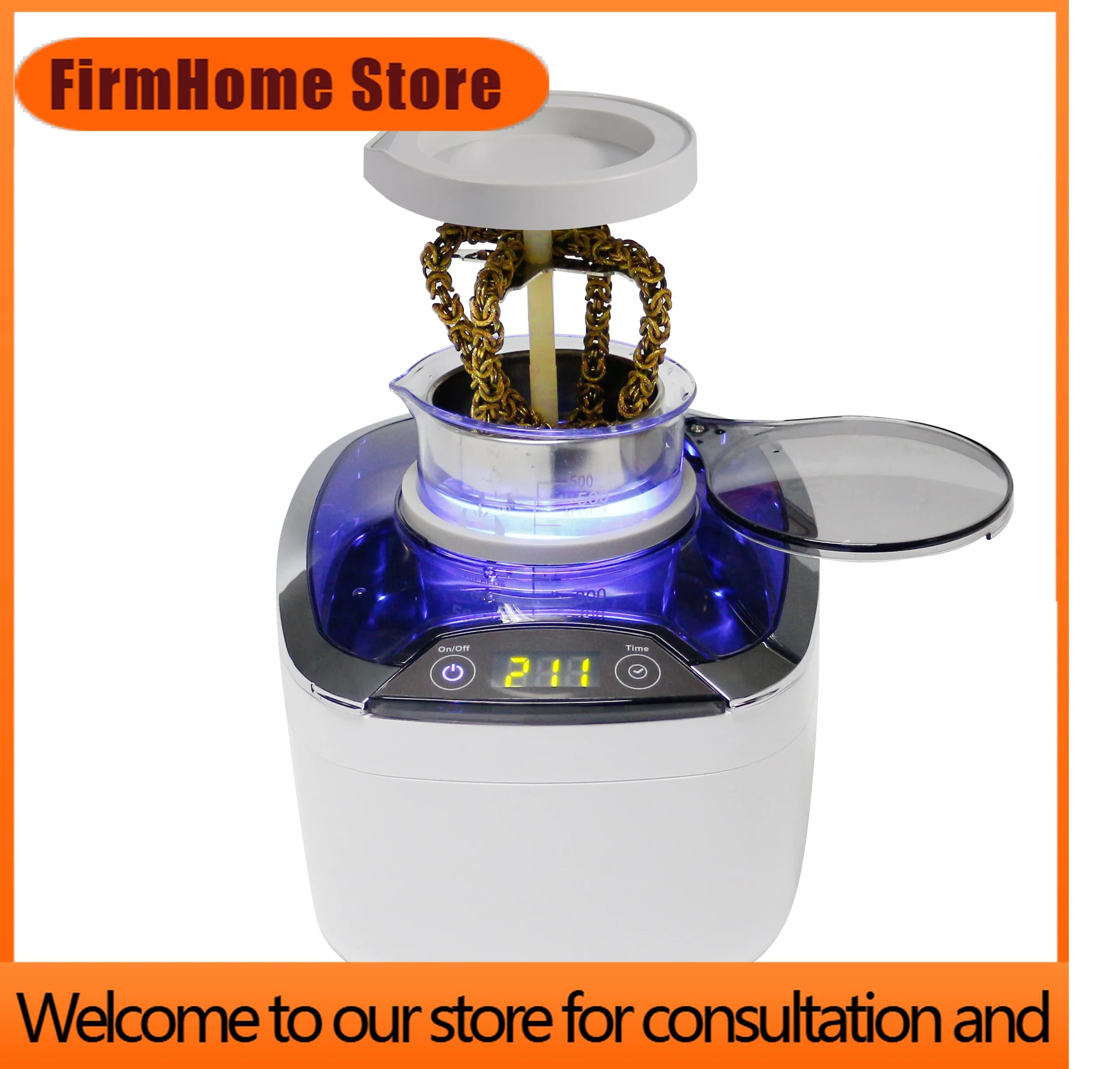 FirmHome StoreUltrasonic Cleaner Vibration Wash Dental Cleaning Box For False Teeth Jewelry Ring Toothbrush Washer With UV Light