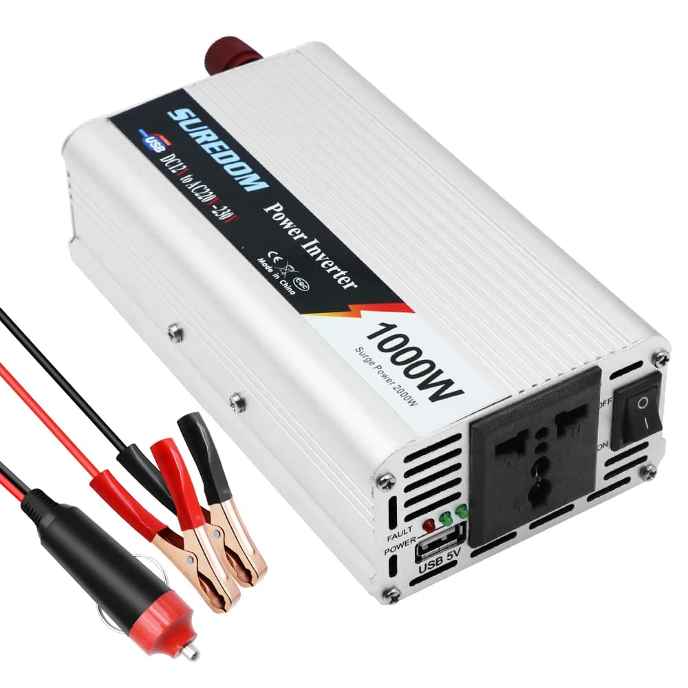 Car inverter with USB charging port, 1000W Universal Converter for Battery, Universal socket for Multi-scenario Use