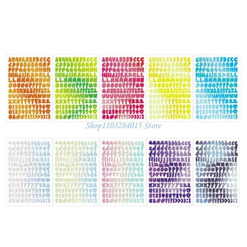 R6FF Adesivo alfanumerico colorato Adesivo con numero lettera in PVC impermeabile per decorazione agenda per notebook