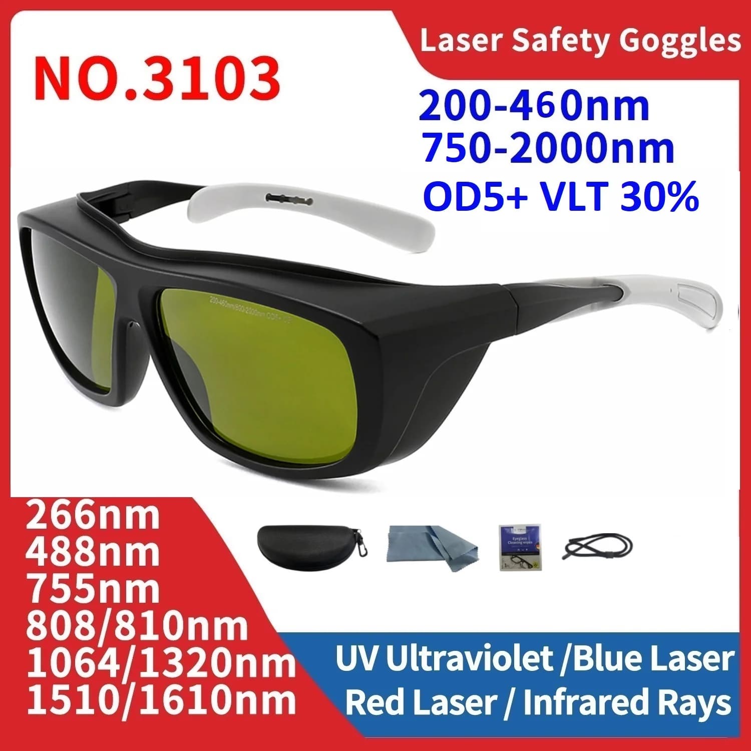 Laser Safety Glasses Protection Goggle Eye Protective Lentes De Seguridad Industriales UV IPI IR IPL FPV 1064 532nm