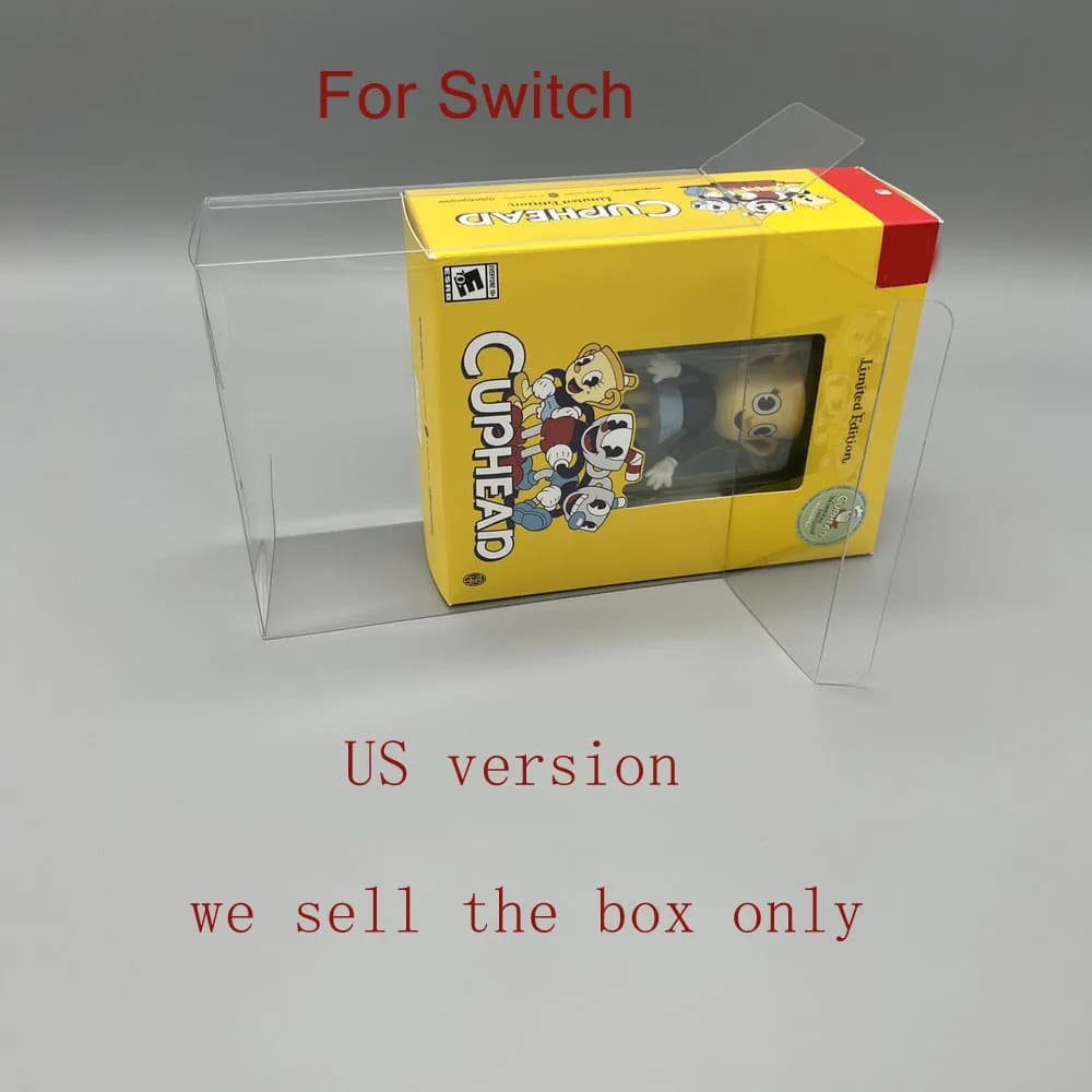 Transparent clear PET cover For Switch NS for Cuphead US/JP version camera storage display box case