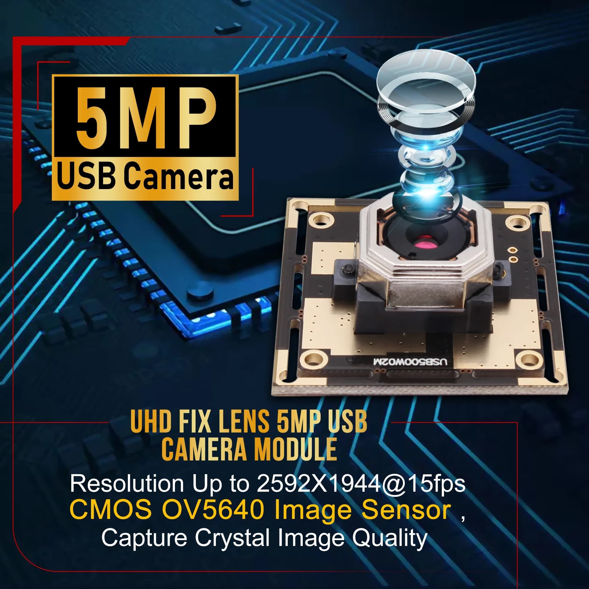 NUOVO ELP 5mp Autofocus Sensore CMOS OV 5640 Mini Modulo fotocamera scheda USB per endoscopio telescopio, microscopio con obiettivo da 30 gradi