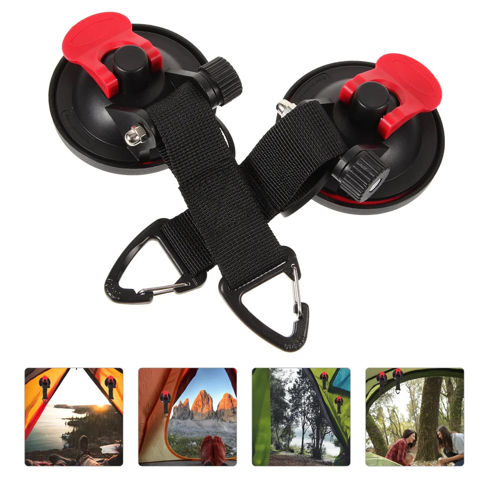 2 Pezzi Ganci a Ventosa Resistenti per Tenda Laterale Auto, Ganci a Vuoto Portatili per Fissaggio Tenda, Accessori da Campeggio Esterno