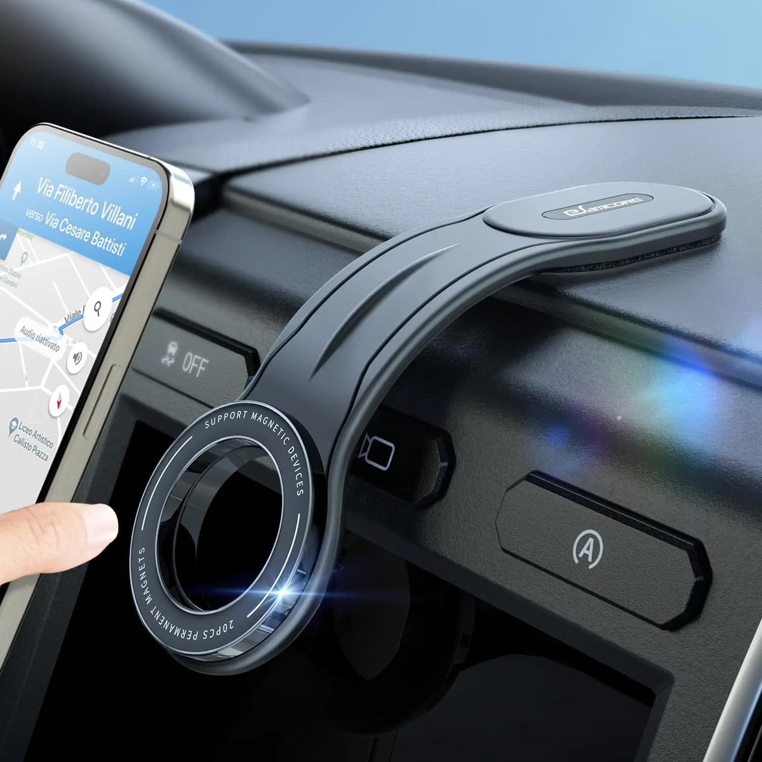 for MagSafe Car Mount Detachable, Bendable Aluminum Arm Magnetic Phone Holder for Car Cell Phone Mount for Car Dash