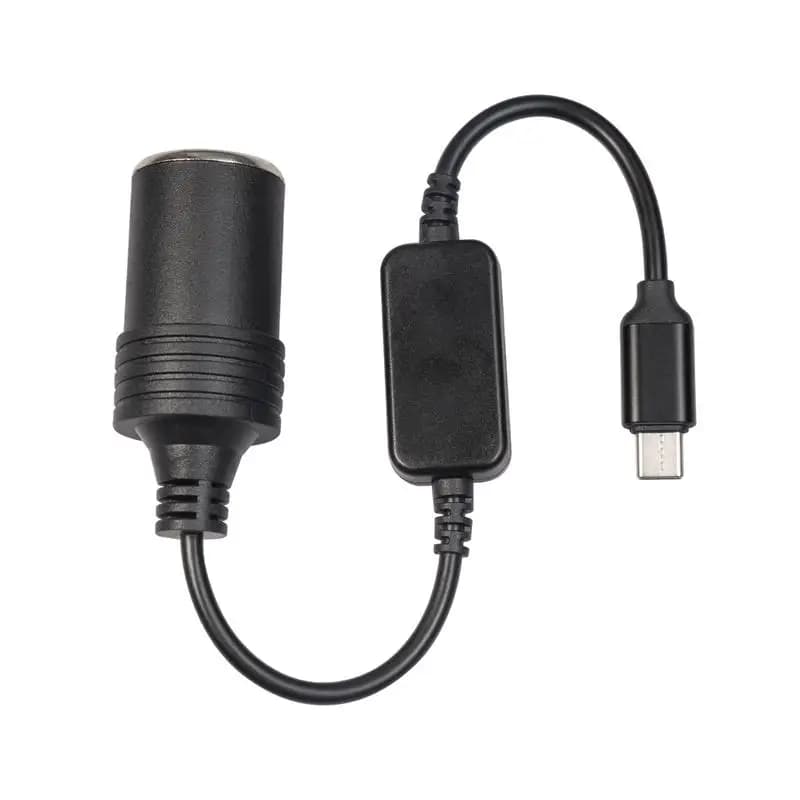 USB Adapter Black 12V USB cable from 1FT to Max 12W Type C Male to Female Power Cable Stabile to Powerbank Dash Cam GPS