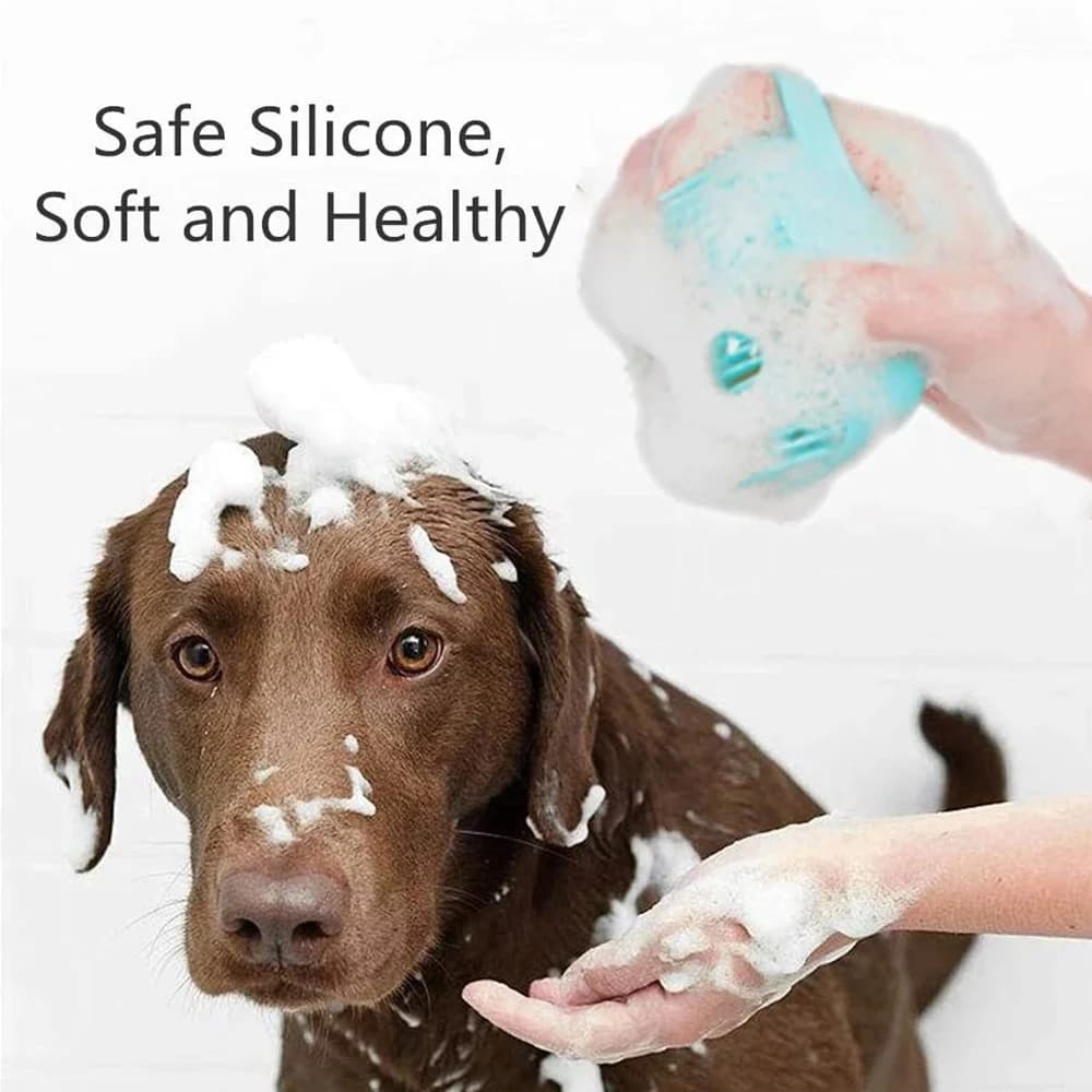 ABJN-Spazzola per shampoo per cani da compagnia Spazzola per massaggio da bagno per animali domestici Spazzola per toelettatura Spazzola per depilazione da bagno Spazzola in gomma siliconica morbida