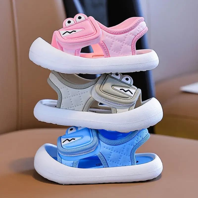 Sandali Estivi Cartoon 2026 per Bambini 1-4 Anni, Scarpe da Passeggio con Suola Morbida, Punta Semi-Chiusa, Antiscivolo, da Spiaggia per Bambini e Bambine