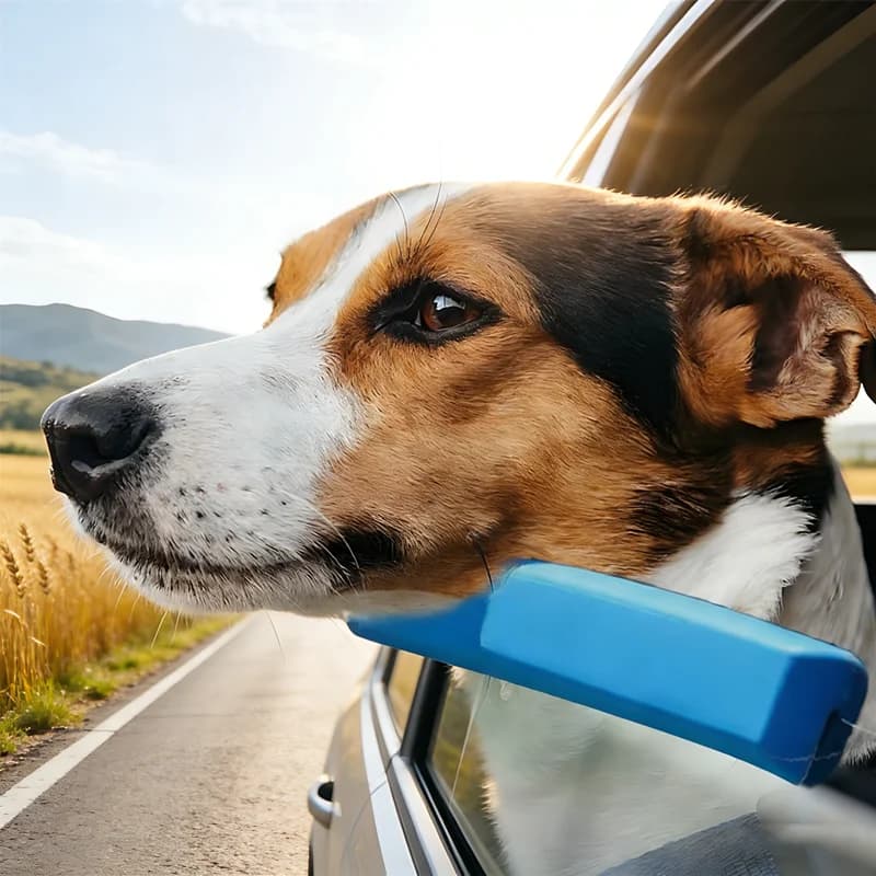 Comodo Cuscino in Schiuma per Finestrino Auto per Cani, Blu 25cm Supporto per il Collo per Viaggi in Auto