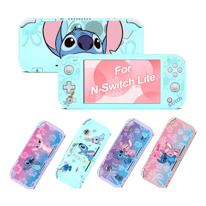 Adatto per Nintendo Switch Lite, Cover Protettiva in Silicone Morbido con Personaggi Cartoon Pikachu e Stitch, Antiurto e Rimovibile per Console di Gioco