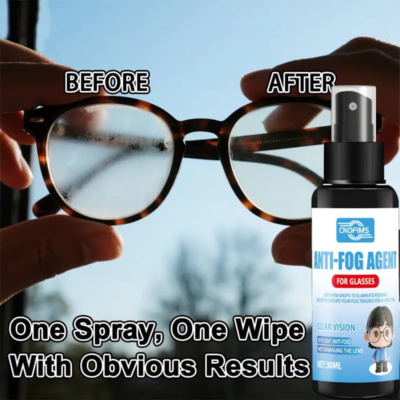 Spray Antiappannante Nano Senza Aloni ad Applicazione Rapida per Occhiali, Vetri Auto, Maschere da Nuoto e Sci, Caschi - Resistenza a Lunga Durata all'Appannamento