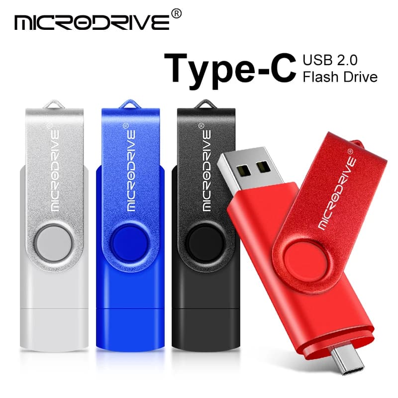 Chiavetta USB OTG 2 IN 1 in metallo da 4 GB 8 GB tipo c Chiavetta USB da 32 GB 64 GB 128 GB Cle USB Cle Chiavetta USB 2.0 Memoria USB
