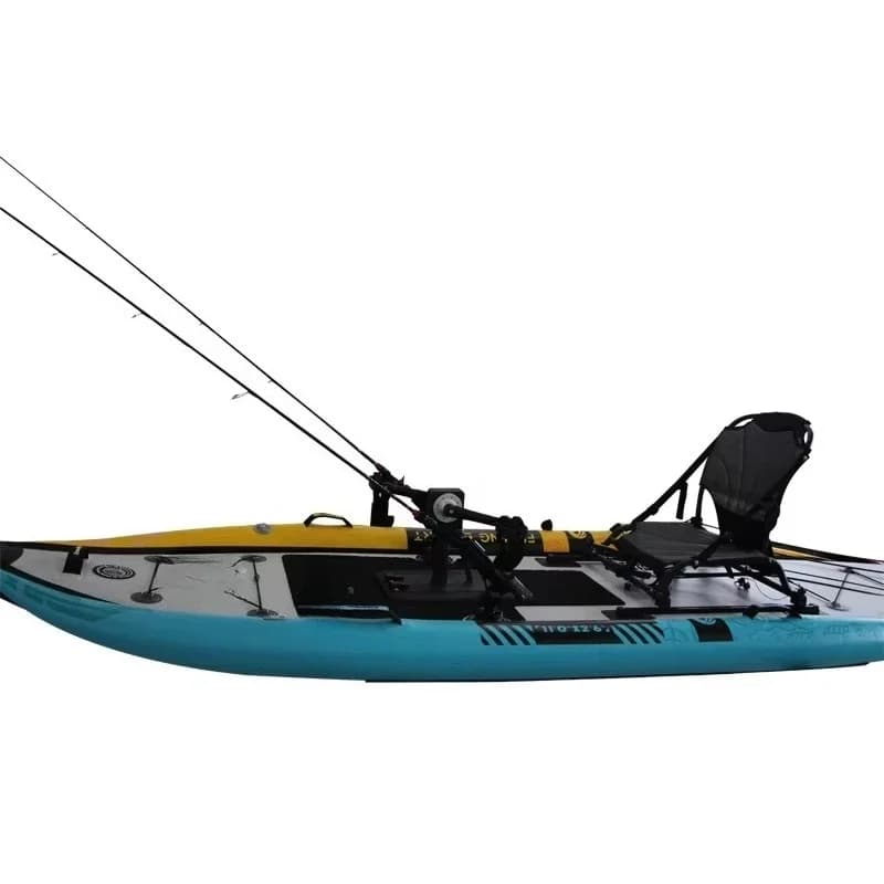 Kayak Gonfiabile Spatium Sit Top con Sistema a Pedali, Pronto per l'Oceano, con Accessori da Pesca