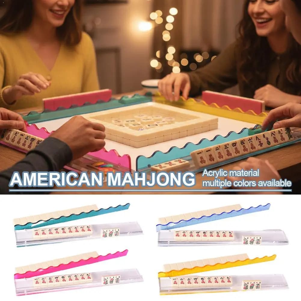 Porta Tessere Mahjong in Acrilico Trasparente da 45cm/17.5" con Magnete, Organizzatore e Supporto Professionale per Tessere, Accessori Portatili per Mahjong