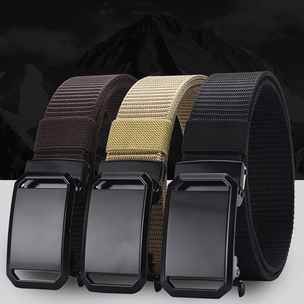 Automatic Buckle Belt Canvas Tactical Workwear Casual Outdoor Military Training Pants Belt Men Fashionable Multifunctional Belt