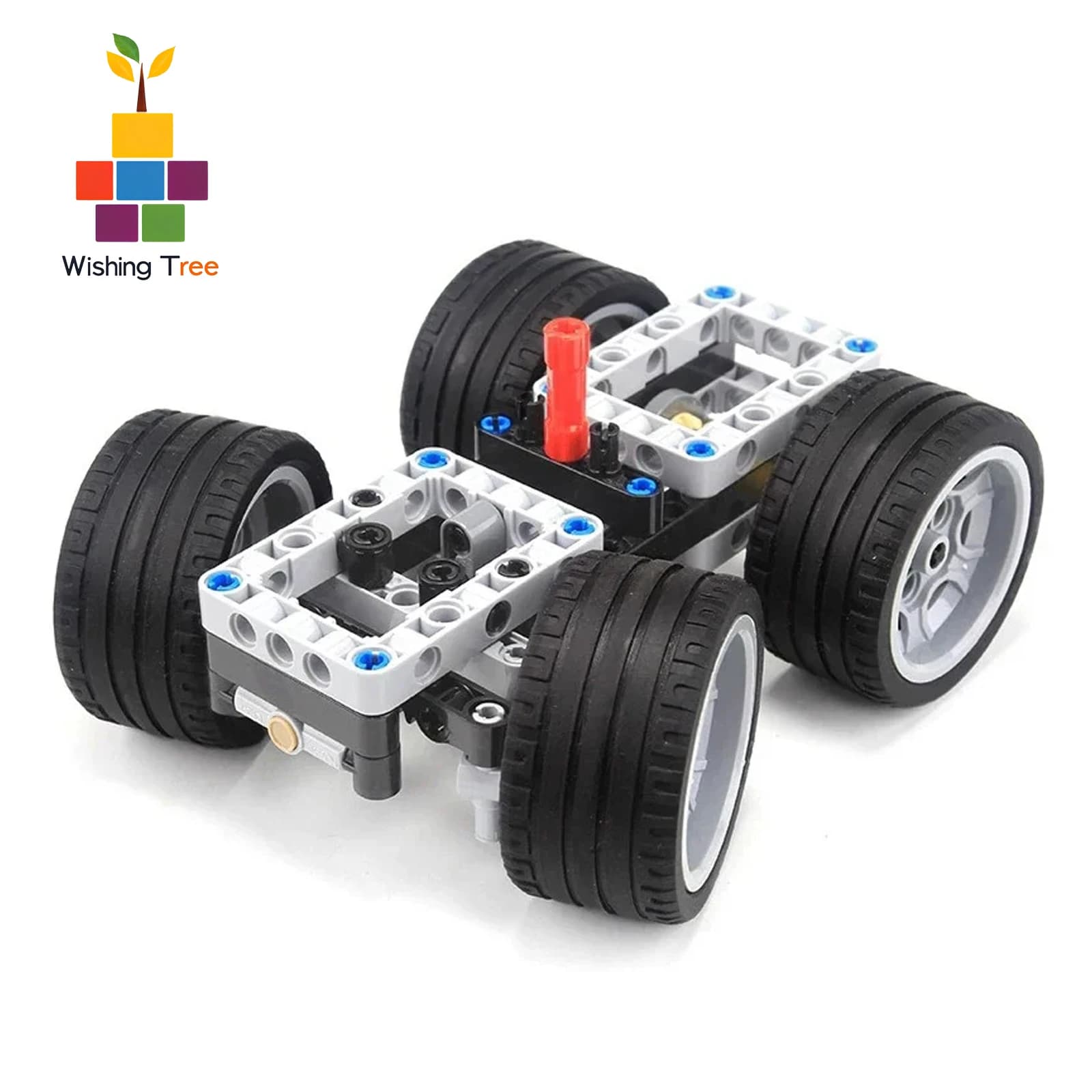 MOC Car Chassis Building Blocks Kit with Differential Gear System for DIY Vehicle Modification Grey Base