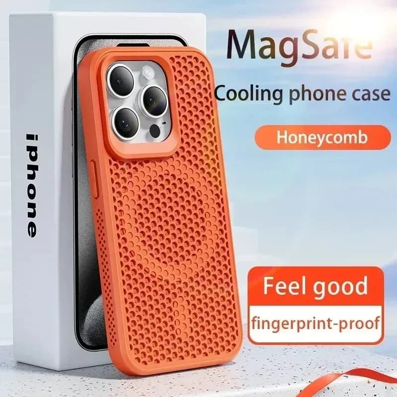 Cooling Heat Dissipation Phone Case For iPhone 18 17 16 15 14 13 Pro Max Plus Breathable Hard Back Magnetic Cover For Magsafe