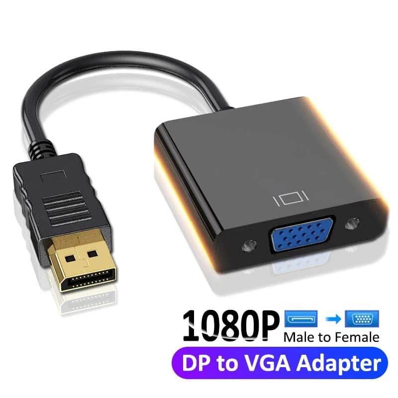 Adattatore DisplayPort DP a VGA maschio a femmina Convertitore cavo 1080P Porta display per PC Computer portatile Monitor HDTV Proiettore