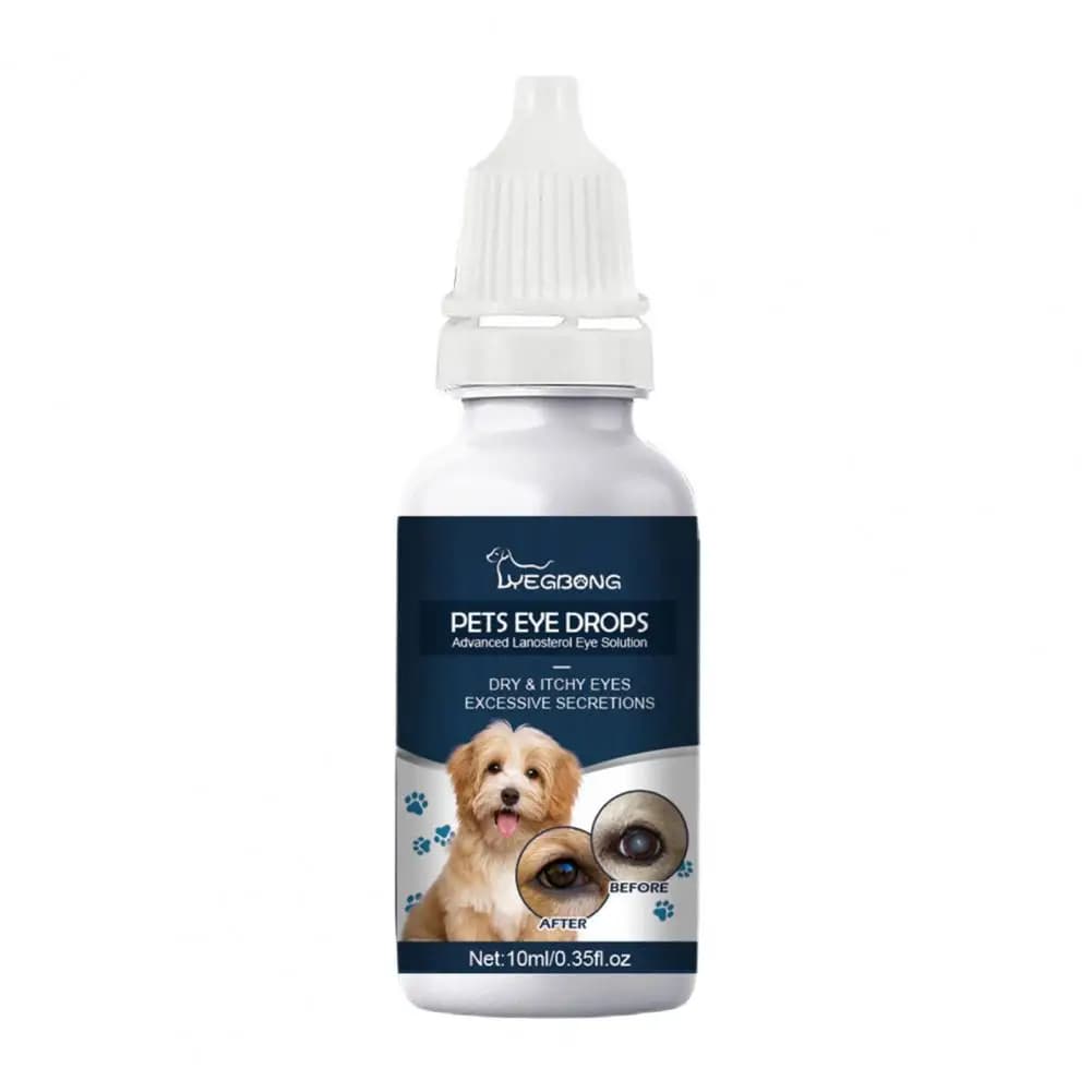 Gocce per occhi per cani da 10 ml Ingredienti sicuri Assorbimento rapido Lunga durata Delicato Anti-prurito Uso esterno Gocce per lavaggio occhi per cani da compagnia Pet
